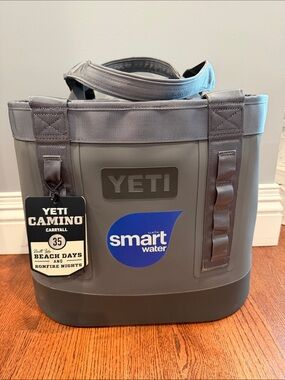 Yeti Camino Carryall 35 in Gray with Blue Smartwater Logo